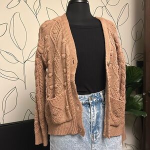 Chunky Dusty Pink Cardigan